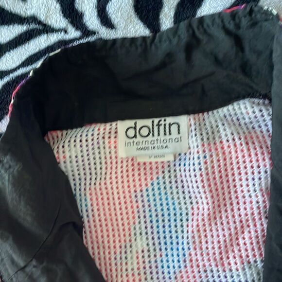 Dolfin international cool vtg 90s windbreaker jacket full zip pixel size medium - Picture 8 of 15